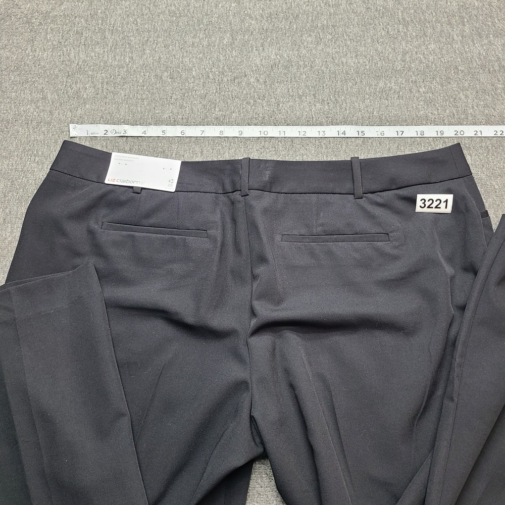 Liz Claiborne Audra Trouser Women 18P Short Black New Mid-Rise Straight Leg - Picture 8 of 9